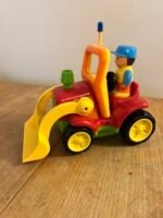 Kids Plastic Toy Tractor with Driver Figure – Colorful Construction Farm Vehicle